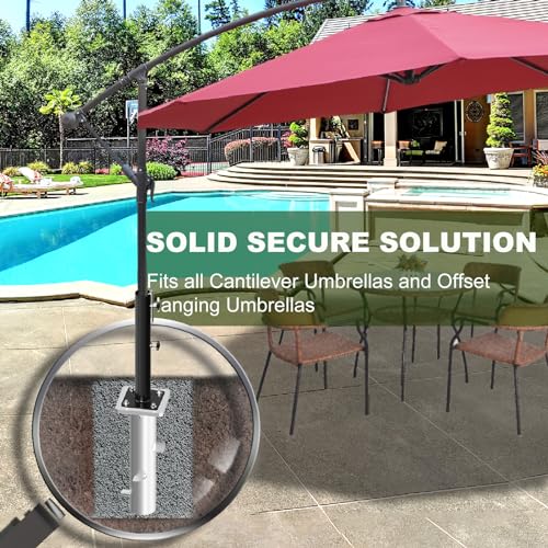 Zaquak Offset Patio Umbrella Base In Ground,In-ground Umbrella Stand,Rustproof Steel Umbrella Holder,Universal Umbrella Ground Anchor for Offset Cantilever Umbrella and Middle Pole Patio Umbrella