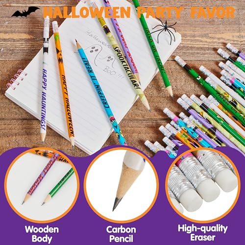 Lápices Halloween con borrador JOYIN 48 piezas miniatura 3
