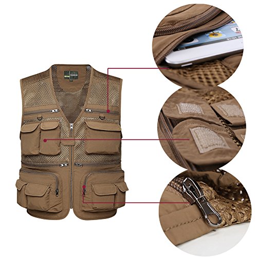 Zicac Giubbino da Pesca, Multi Tasca Gilet da