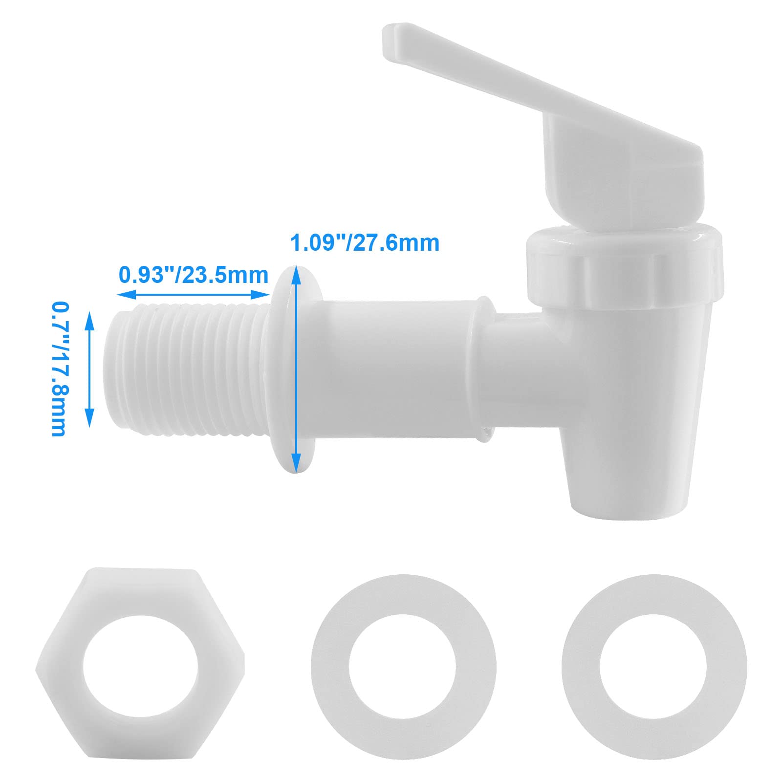 Lot De 2 Robinets De Remplacement Plastique Pour Distributeur D'Eau, Fontaines, Carafes - Bec Verseur Réutilisable, Installation Facile - 3