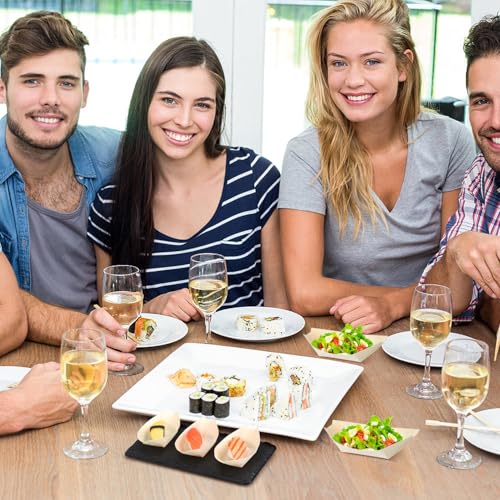 Platos desechables de madera 150 unidades para sushi miniatura 4