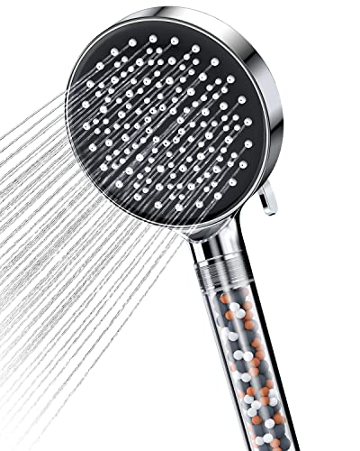 YEAUPE Pommeau de douche portable économiseur d'eau avec filtre, haute pression 6 modes de jet (pommeau de douche sans tuyau) 9L/Min