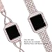 Secbolt 38mm Bling Case Compatible with Apple Watch Band, iWatch Series 3 2 1, Stainless Steel Metal Sparkling Crystal Diamond Cover Bezel Rhinestone Full Protective Frame, Rose Gold