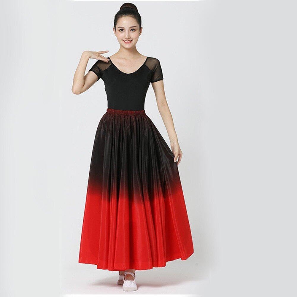Costume Flamenco Rosso Nero per Adulti Gonna Ballo Spagnola Pratica Sala Ballo Abito di Flamenco Spagnolo per