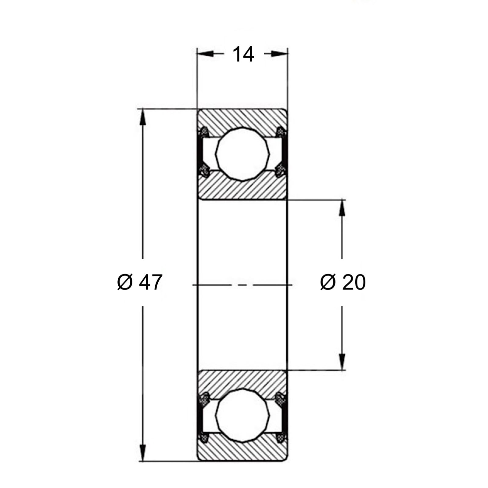 Roulement à Billes INOX 6204-2RS - 20x47x14 Mm - Étanchéité Parfaite