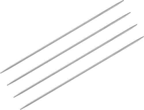 uxcell Juego de 2 pares de agujas de tejer, 0.126 in de diámetro, 9.84 pulgadas de largo, acero inoxidable, agujas de suéter de doble punta para