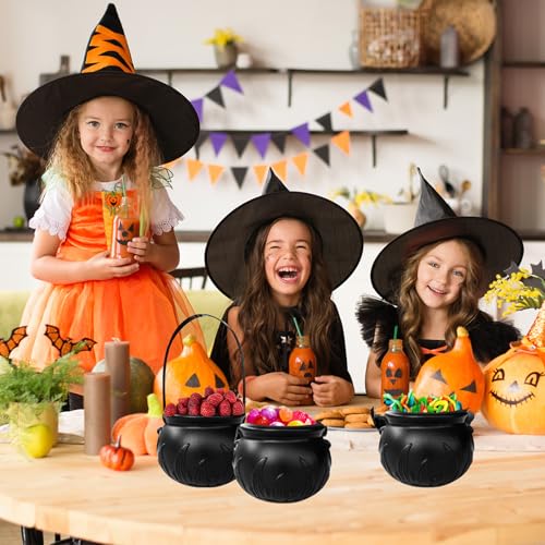 Zddaoole GEKBGF Halloween Cauldrons Serving Bowl Decor,Set Of 3 Hanging Black Plastic Cauldron Bowls thumb #6