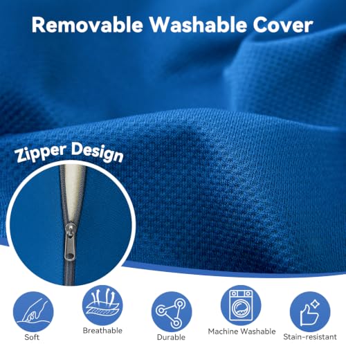 Image of Vekkia Wedge Pillow for Side Sleeping, Positioning Back Support Pillow with Firm Support for Side Sleeper, Bedsore Prevention, Post-Surgery Recovery, Back Pain, Machine Washable Cover, Blue