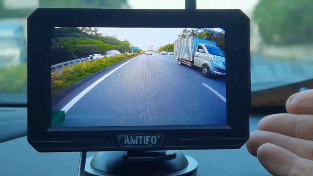 AMTIFO A6 Kit Telecamera Retrovisore Wireless 1080P Con Monitor 5 Pollici Schermo Diviso Per Auto, Camper, Furgoni