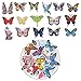 AIEX 100 Stk Schmetterling Aufkleber Fenster Sticker Schmetterlinge Deko Vinyl Wasserdichte Aufkleber Packung fensterbilder vogelschutz für, Wasserflaschen, Laptop, Computer
