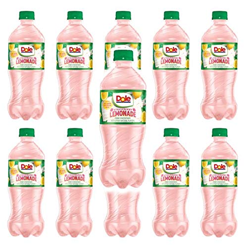 Dole Strawberry Lemonade 20oz bottles pack of 10, Made with Real Lemon juice and real sugar (Total of 200 FL OZ)