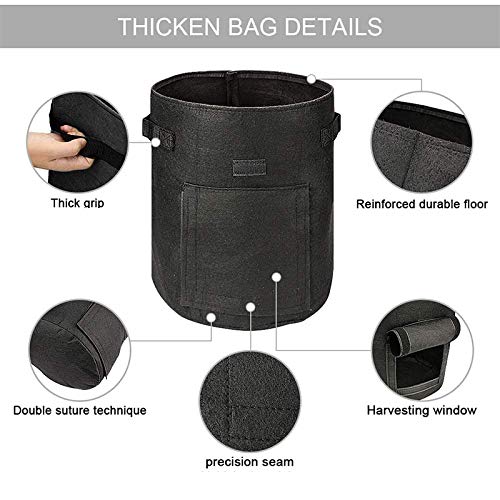 tooloflife Saco de cultivo de plantas respirável tecido não tecido jardim berçário vaso de plantas p