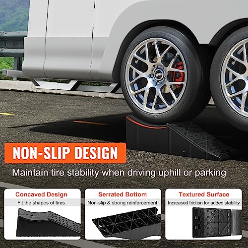 VEVOR Car Service Ramp, 1 Piece 20000 lbs/10 ton Loading Capacity, 5.5" Lift Car Ramp, Low Profile Plastic Tire Ramp, Heavy Duty Truck Ramp for Oil Changes Wheels, Lift Vehicle Maintenance - Image 5