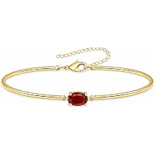 Charm Bangle Bracelets for Women, 14K Gold Plated Birthstone Bracelets for Women Trendy, Dainty Bracelet No Tarnish Charm Jewelry, Friendship Birthday Bridesmaid Gifts, Christmas Birthday Gift