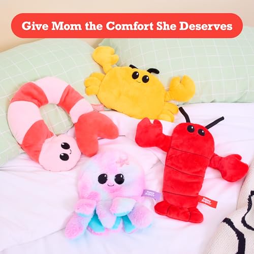 Image of Happy Helper Menstruation Crustacean Shrimp by Relatable, Microwavable Heating Pad For Period Cramps, Cuddly Plushies, Great Gift Ideas for Loved Ones of All Ages, 1 Lavender Scented Heating Pad