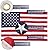 American flag with pole for house-6FT Black FlagPole with Wall Mounted Bracket and Embroidered American Flag Rustproof Yard Residential or Commercial,American flags for outside 3x5 with pole included