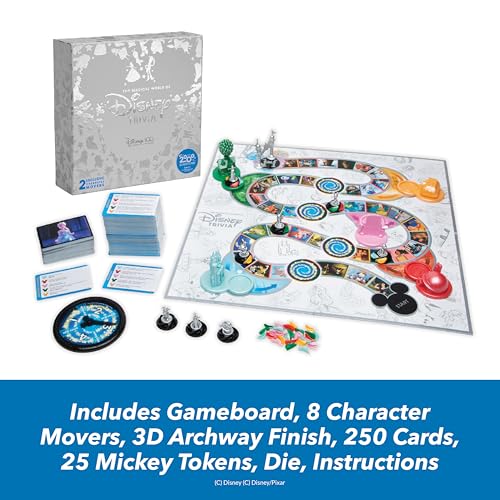 Image of The Magical World of Disney Trivia Games - Board Games for Family Night, Multi-Player Board Game, Family Board Game, Travel Games, Disney Toys, Ages 6+