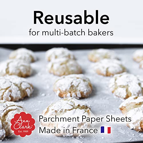 Ann Clark Cookie Cutters Parchment Paper Sheets for Baking, Made in France, Natural Nonstick 16" x 12" Precut 100 Sheets