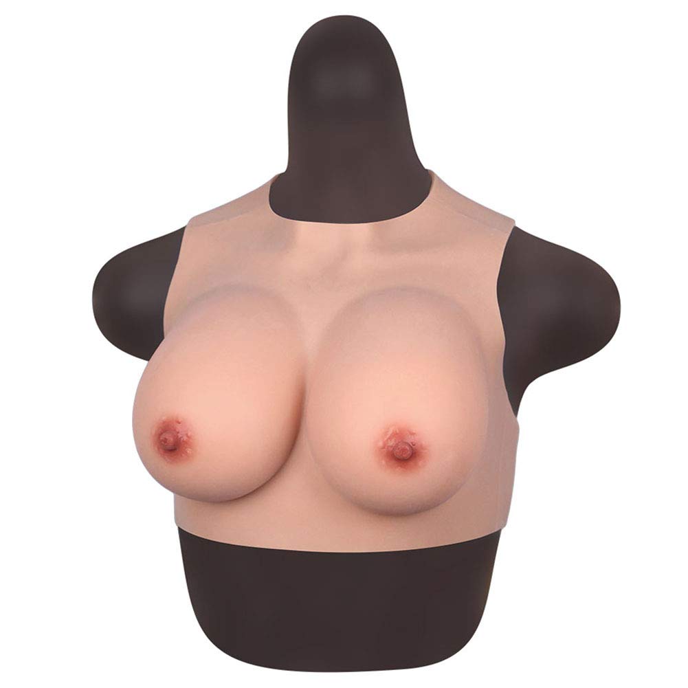 FSYH Formes Mammaires en Silicone Forme De Plaque avec Remplissage de Soie, B-G Faux Seins De Gilet pour Travestis Drag Queen Mastectomie ProthèSe Transgenre Cosplay