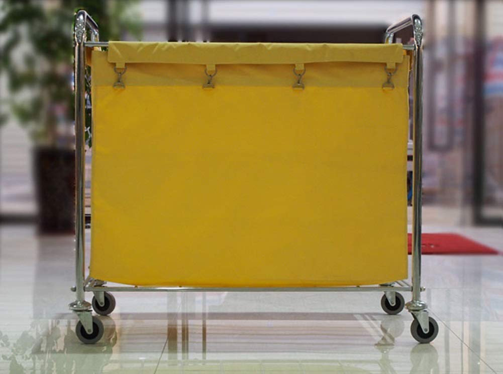 Chariot De Rangement De Cuisine avec Couvercle Amovible/Chariot De Tri De Linge D'Hôtel Marron sur roulettes avec Poignée pour Salle De Linge De Club Roulant 92,Yellow-92X56X89Cm