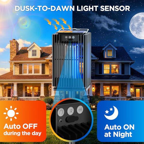 Solar Bug Zapper Outdoor, 4200V Mosquito Zapper, 5000mAh, Smart Sensor Mode — view 4