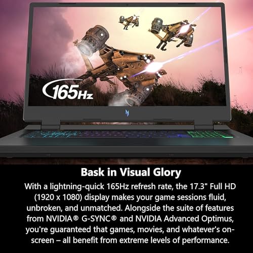 Image of acer 2024 Newest Nitro 17 Gaming Laptop, 17.3 inch FHD 165Hz Display, AMD Ryzen 7-7840HS(8-core), GeForce RTX 4050, 64GB DDR5, 1TB SSD, Backlit Keyboard, Wi-Fi 6E, Windows 11 Home, with Laptop Stand
