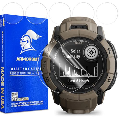 Image of ArmorSuit 6 Pack for Garmin Instinct 2X Solar (50mm) Screen Protector MilitaryShield HD Clear TPU Film - Made in USA