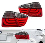 BMW E90 3 Series Sedan Streak Style LED Brake Tail Lights Lamps (Red Smoke)
