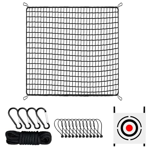 Practice Net, Multi-Sport Practice Net, Heavy Duty Ball Swing Training Simulator, Sports Practice Barrier Net, Sports Barrier Nets with Target Cloth for Backyard, Outdoor, Indoor, Garden