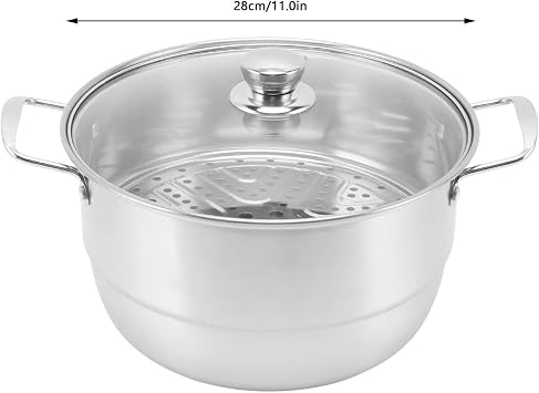 Stainless Steel Steamer Pot with Lid, Multi Layer Large Steam Pot, Steamer Saucepot for Cooking Vegetables, Seafood, Soups, Stews and Pasta, Steamer Stainless Steel Cookware