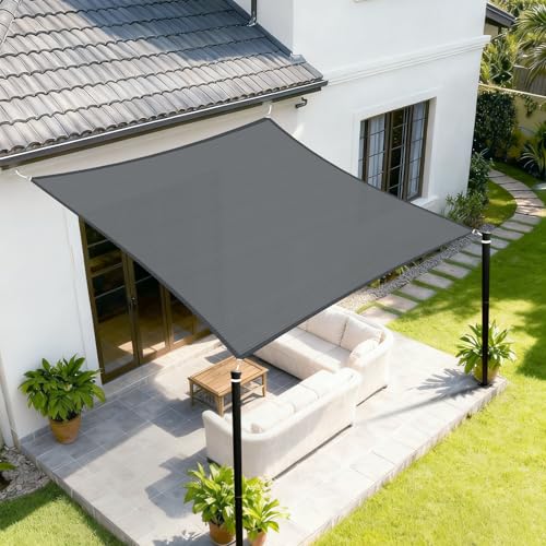Sunnylaxx Toldo Vela de Sombra Rectangular 2x3m Impermeable Toldos Exterior Terraza,Oxford 420D Protección Rayos UV para Exteriores, Pergola, Patio,Jardín,Terrazas Antracita