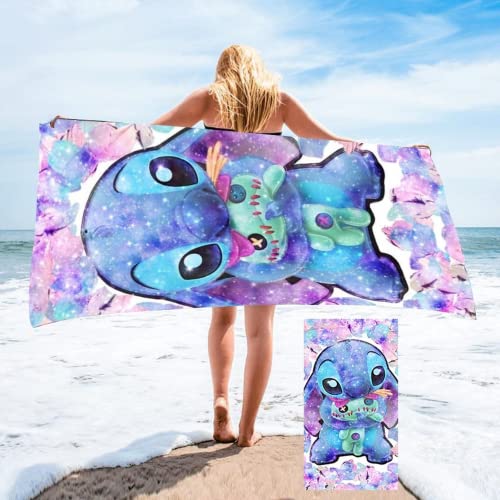 Sjj-RE Strandtücher Anime Strandtuch für Kinder, Sommer Strandtuch Cartoon schnell trocknendes Handtuch,Schwimmen Pool Handtuch Badetuch (A05,75 x 150 cm) Cover
