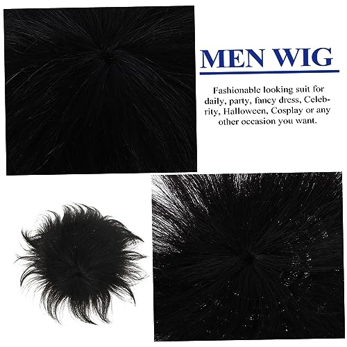 Postiche homme cheveux blancs : lot de 2 perruques à clip
