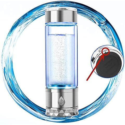 N.P Hydrogen Water Bottle Generator with Dual Chamber,PEM and SPE Technology,Up to 1700PPB,Portable Hydrogen Water Maker,Hydrogen Water Machine,New Technology Glass Cover