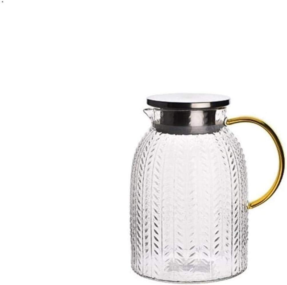 ティーポット コールドウォーターフルーツジュース用などティーポット1 8 L リットルカラフガラスピッチャーホウケイ酸ガラスの鉛フリーピッチャーポット クリスタルハンドルとステンレス鋼のふた ティーポット Www Todapharma Com