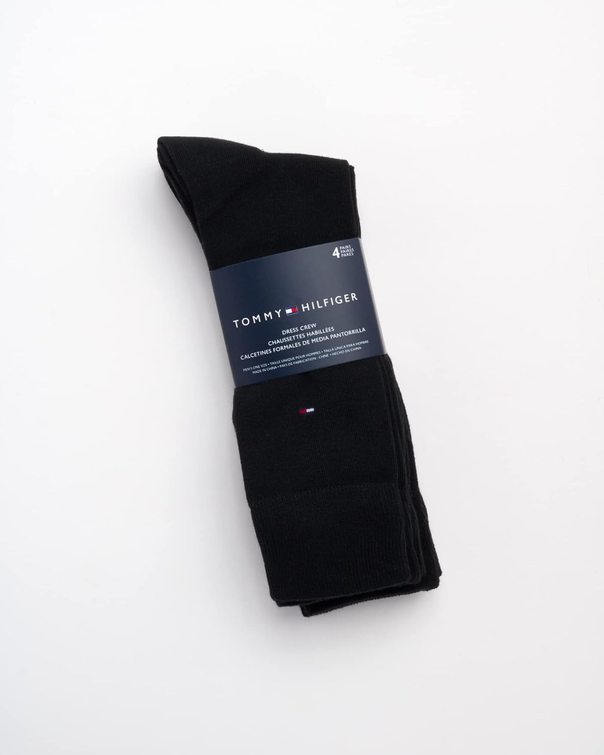 Tommy Hilfiger Mens Dress Socks - 4 Pack Lightweight Cotton Blend Everyday Crew Work Socks for Men for Casual & Formal Wear - Image 2