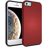 IPASON iPhone 5S Case,iPhone SE Case(2016),iPhone 5 Case,Dual Layer Light Durable Scratch Anti Shockproof Protective Cover for Apple iPhone 5/5S/SE(2016) - Red