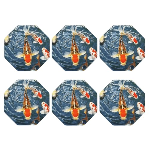 Juego de 6 posavasos de cuero para bebidas