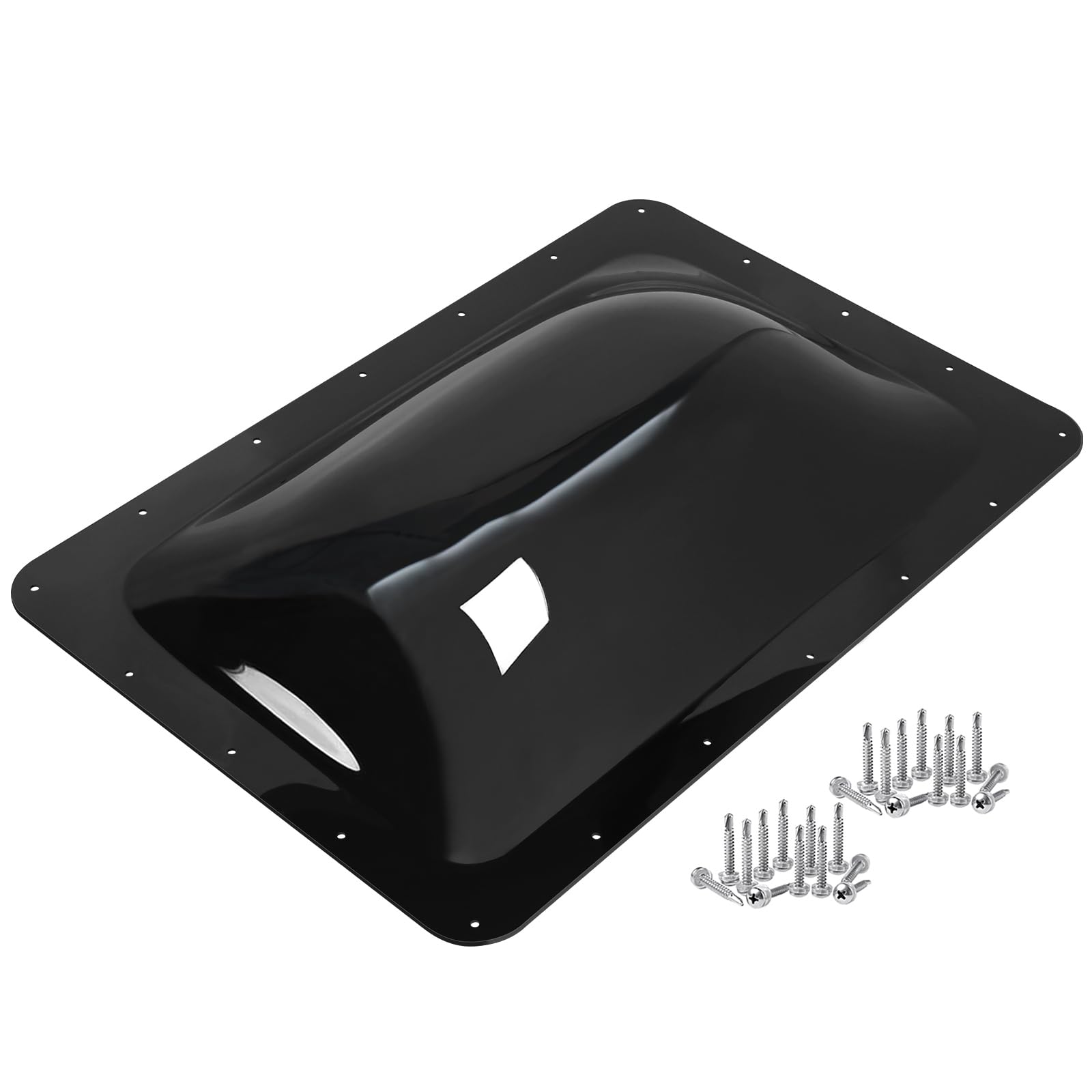 XMK RV Skylight Replacement,18"x26" Outer Dome Skylight Fit 14"x22" Opening | Camper RV Skylight Cover for Shower Roof Dome Travel Trailer Fifth Wheel Food Truck Motorhome,Impact Resistant,Black 14" x 22" Black