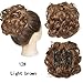 REOU Short Mess Curly Dish Bun Hair Extension Scrunchy Bun Chignon Buns Ponytail Hair Pieces for Women Easy Stretch Hair Combs Clip in Ponytail Extension (12#LBR)