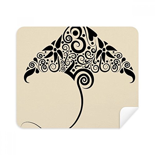 Skate Black and White Pattern Animal Cleaning Cloth Screen Cleaner 2pcs Suede Fabric