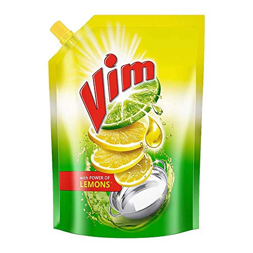 Vim Dishwash Liquid Gel Lemon, With Lemon Fragrance, Leaves No Residue, Grease Cleaner For All Utensils, 900 ml Refill…