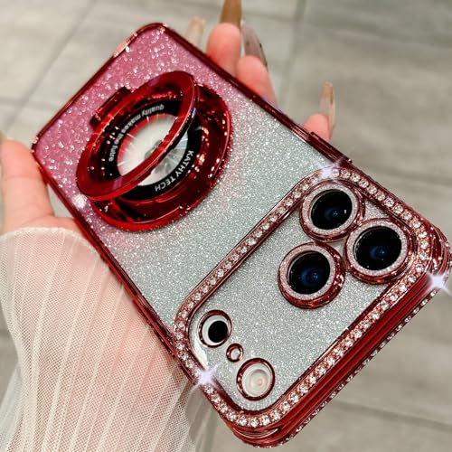 Étui silicone iPhone 14 Pro Max rouge scintillant de haute qualité