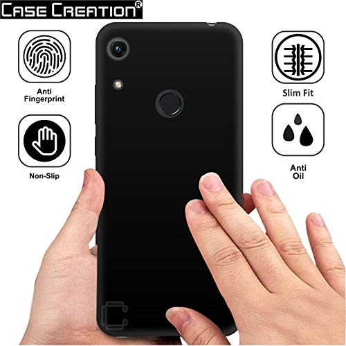 Image of Case Creation for Honor 8A 2019 Back case, Huawei Honor 8A Slim Flexible Smart Look case with 360 Camera All Angle Protection (Pure Black)