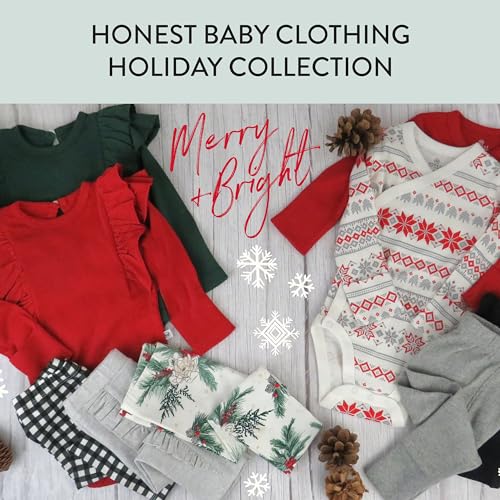 Image of HonestBaby Baby 3-Pack Footed Pants Roomy Fit Pull on Bottoms 100% Organic Cotton for Infant Baby Boys, Girls, Unisex
