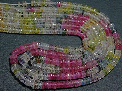 Perles saphir multicolore rondelles plates 4-5mm pour bijoux