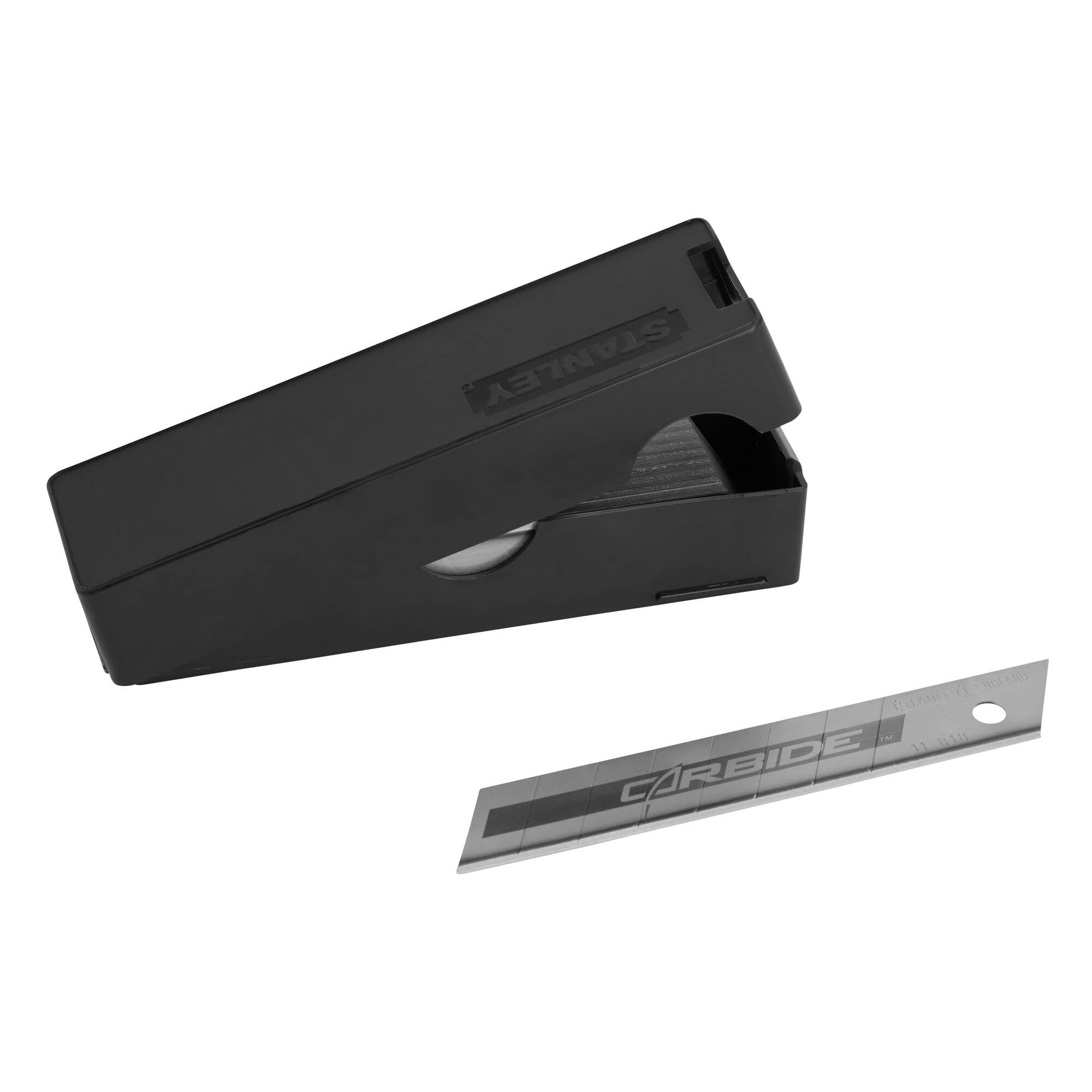 Stanley FatMax Pro Carbide Abbrechklingen STHT8-11818 (18mm, Ersatzklingen für Cuttermesser, langlebige wolframcarbid-beschichtete Schneidkante, ideal zum Schneiden von Karton & Kunststoff, 50 Stück)