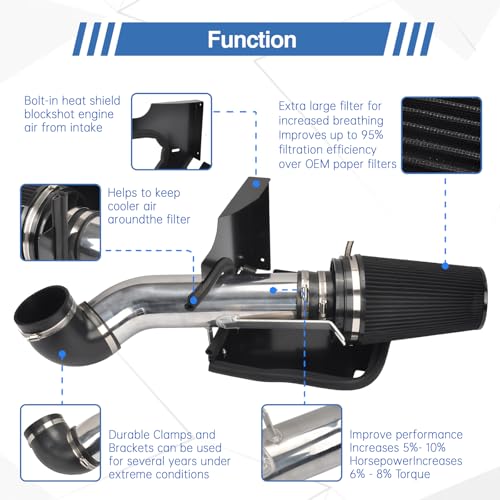 Moafaye 4" Cold Air Intake System + Heat Shield Compatible with GMC/Chevy by moafaye - Used condition - Image 2