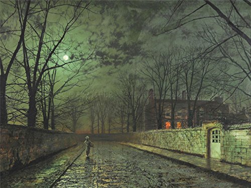 Doppelganger33 LTD John Atkinson Grimshaw Moonlit Street Old Master Picture Canvas Art Print