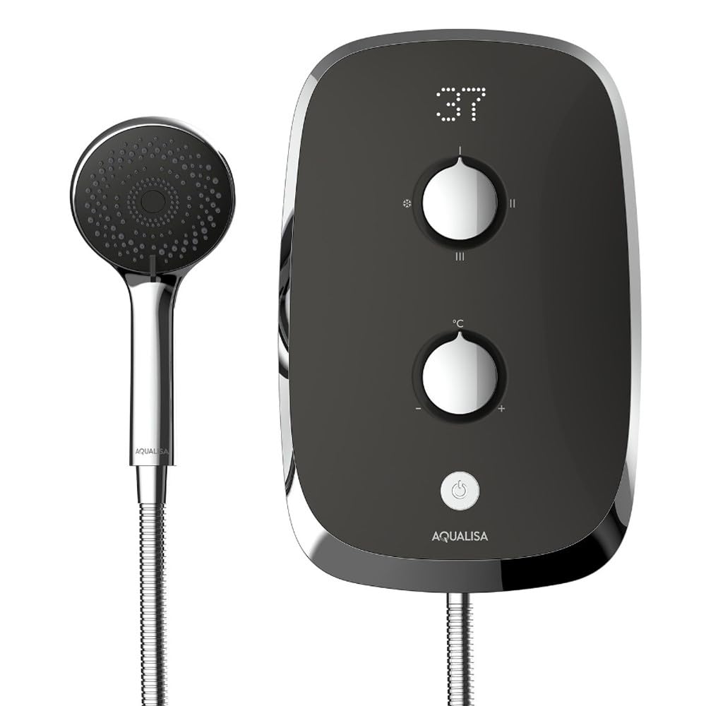 Aqualisa Space Grey E-Motion Electric Shower Digital Display 3 Spray Patterns 9.5Kw